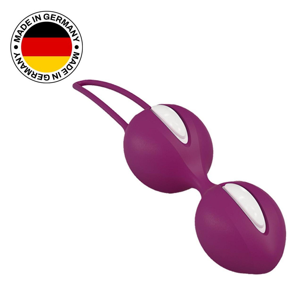 Вагинальные шарики Fun Factory SMARTBALLS DUO, бордово-белые, 2 шт, диаметр 3,2 и 3,6 см Sex Aura Киев - изображение 1