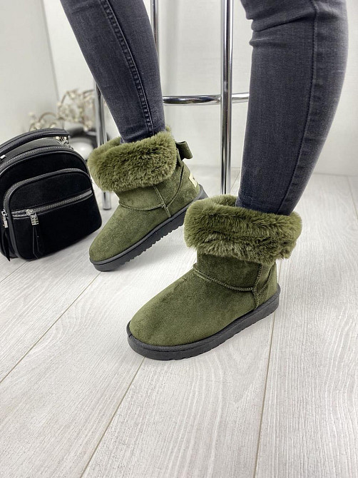 Угги жіночі Bella Paris -77 зелені (зима, еко-замша) (2480) 38 Коломия - фото 1