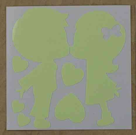 Фосфорная наклейки Мальчик и девочка 10 на 10 см салатовый Киев