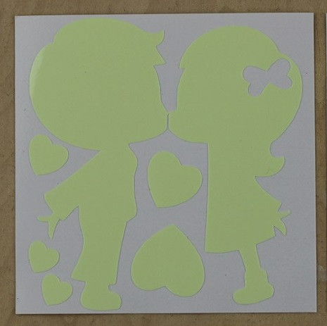 Фосфорна наклейки Хлопчик і дівчинка 10 на 10 см салатовий Київ - фото 6