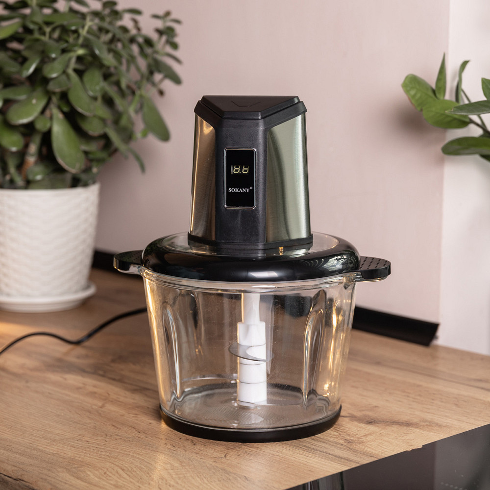 Чоппер Sokany 800 Вт з чашею на 2,5 л, 4 лезвія Київ - фото 5
