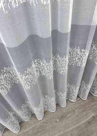 Тюль жаккард цвет белый с серым 1675т Киев