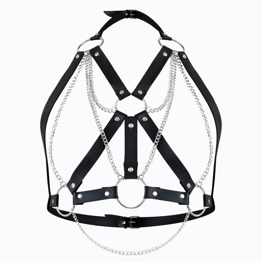 Портупея жіноча Art of Sex - Aiden Leather harness, Чорна L-2XL Sex Aura Київ - фото 1