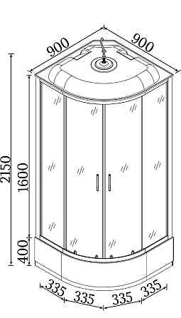 Душовий бокс півкруглий BZURA H90GBB BRAVO (4уп.) Київ