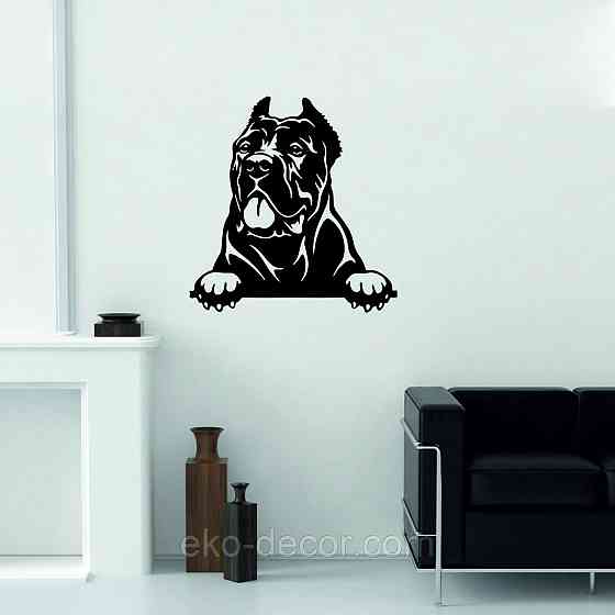 Декоративне настінне Панно «Кане-корсо», Декор на стіну 70*67 см, Чорний Київ