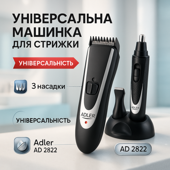 Триммер для стрижки волос с легким весом Adler, Машинка для стрижки с высоким временем работы JP-65 Львов