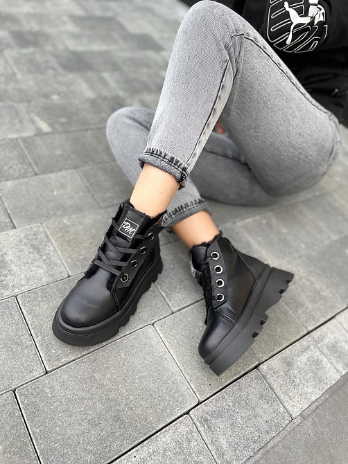 Marko Черевики жіночі DE MARKO чорні шкіра натуральна зимові размер 39-40 (4798) Коломия - фото 3