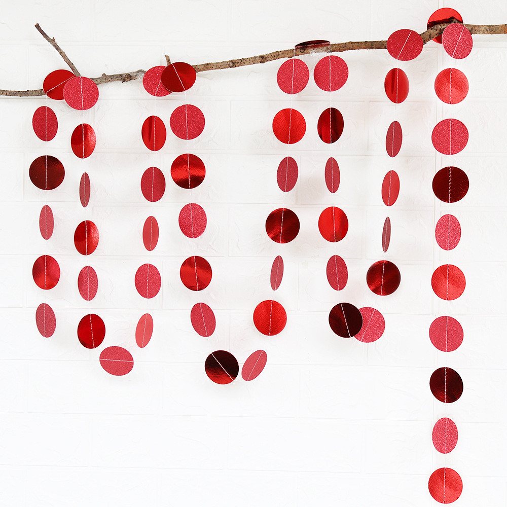 Гирлянда на нитке Кружки 4 м на 5 см красный Киев - изображение 6