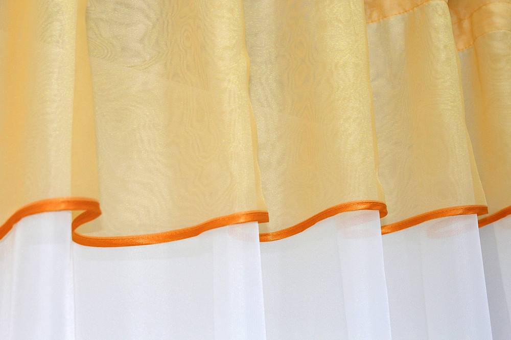 Кухонная занавеска VR-Textil № 047к янтарный с белым 280х170 см (50-094) Киев - изображение 4