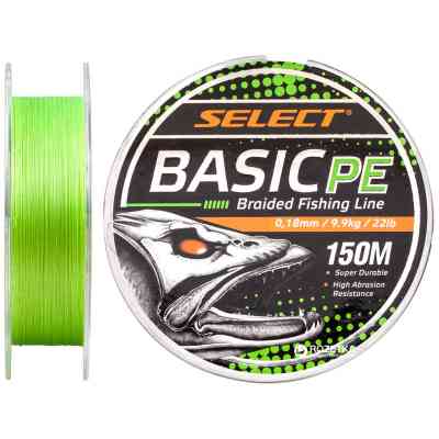 Шнур Select Basic PE 150m Light Green 0.18mm 22lb/9.9kg (1870.18.16) Вінниця