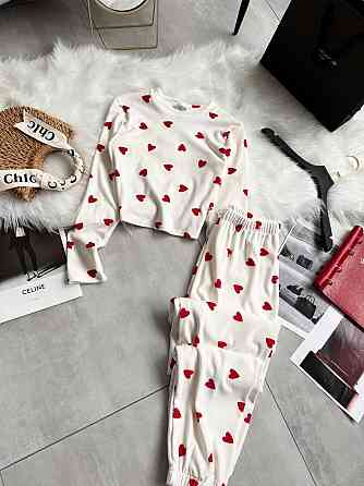 Жіноча стильна принтована домашня піжама з плюшевого велюра Одеса