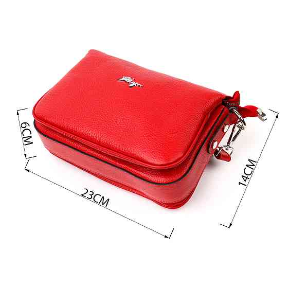 Яскрава сумка жіноча на плече KARYA 20845 шкіряна Червоний Київ