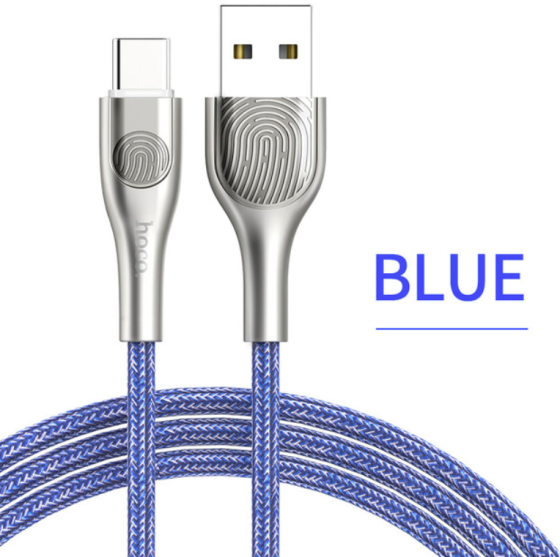 Кабель Type-C Hoco U59 Enlightenment 0.25m Blue Киев