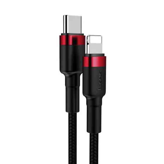 Кабель Type-C - Lightning Baseus Cafule PD 20W 1m Red+Black CATLKLF-91 Одеса