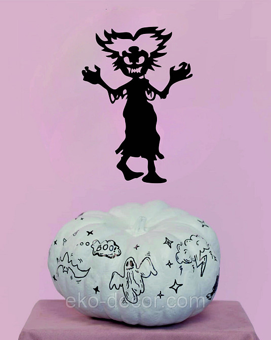 Декоративне настінне Панно «Сілует дітей. Гелловін», Декор на стіну 110*78 см, Чорний Київ - фото 5