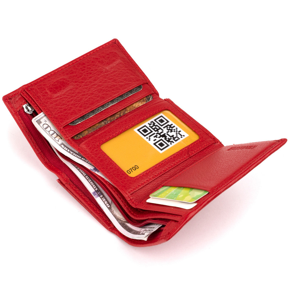 Горизонтальное портмоне из кожи женское на магните ST Leather 19335 Красное Киев - изображение 8