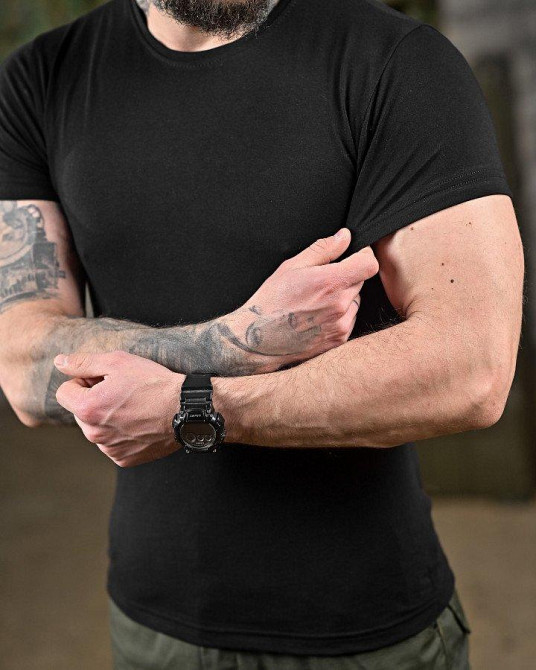 Трикотажна мілітарі футболка любов носити піксель чорний ДЛ6517 Одеса - фото 4