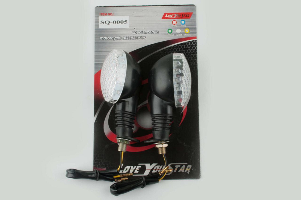 Повороты светодиодные, овальные (пара) (черные, белое стекло) ST Мукачево - изображение 1