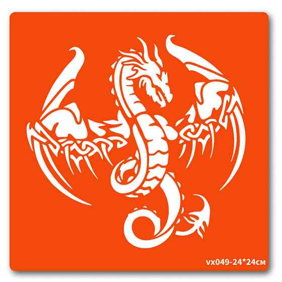 Трафарет для био-тату Дракон vx049-24*24см, размер 24 х 24см Винница