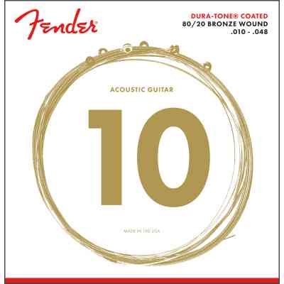 Струни для гітари Fender 880XL 80/20 Dura-Tone Coated Bronze Wound Acoustic Strings (10-48) (208101) Вінниця