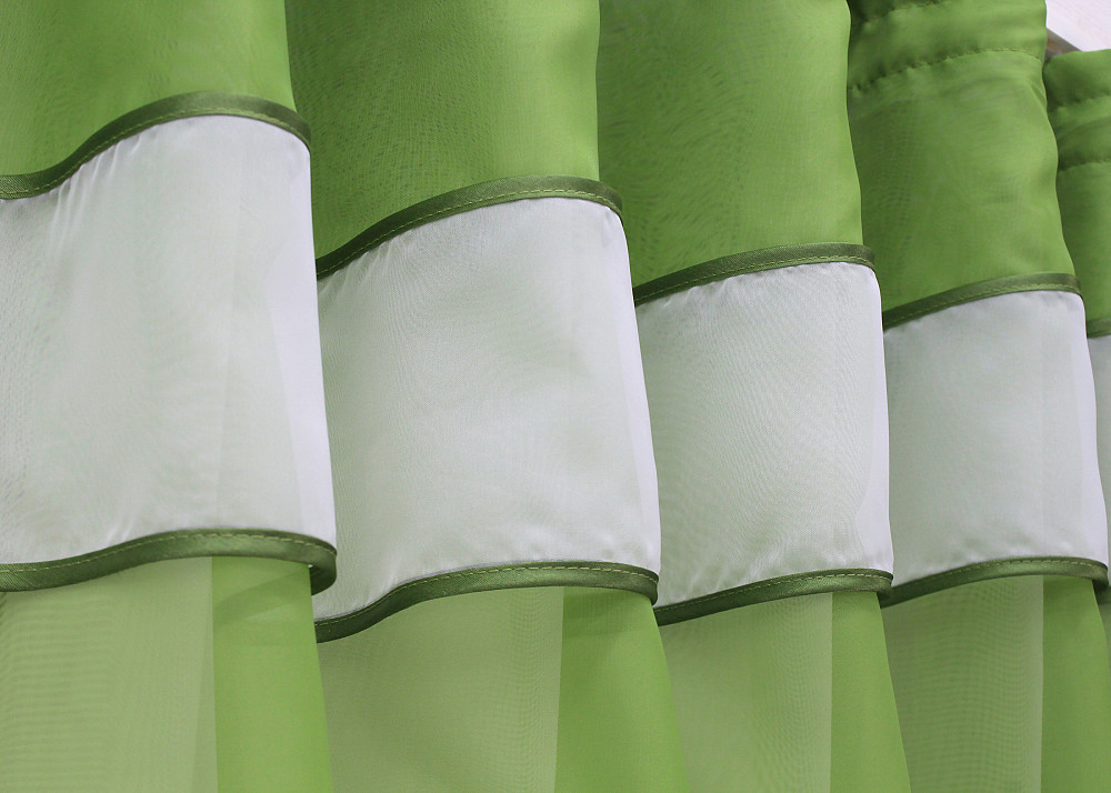 Кухонная занавеска VR-Textil № 018к штора и тюль с ламбрекеном оливковый с белым 270х170 см (52-1012) Киев - изображение 5