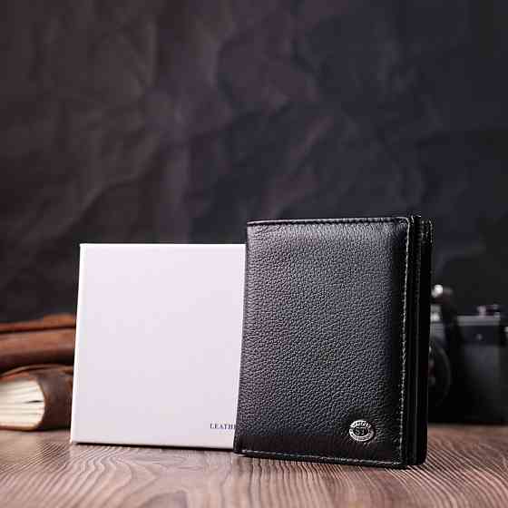 Бумажник вертикального формата из натуральной кожи Черный (ST Leather) Киев