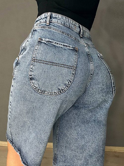 Шорти жіночі джинсові Its Basic 544-30 бермуди стрейч з рваним низом сині, синій, 31, 31, 80 см, 110 см Київ - фото 10