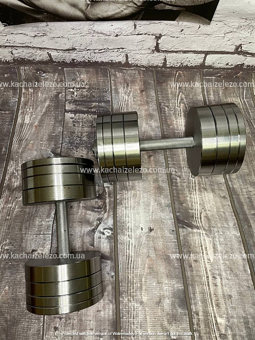 Штанга W-образная + гантели металлические 2 по 30 кг Набор 66 кг Гантели, гири, штанги и диски наборные Киев - изображение 7