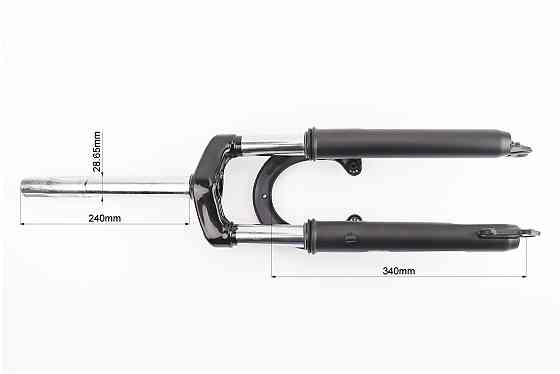 Вилка 24" амортизаційна, без різьби 1-1/8" (28,6мм), шток 240мм, з ходом 50мм, V/Disk-brake, чорна ES-226 Київ