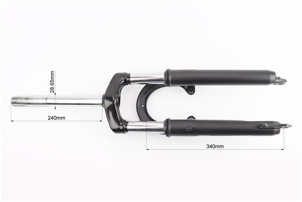 Вилка 24" амортизаційна, без різьби 1-1/8" (28,6мм), шток 240мм, з ходом 50мм, V/Disk-brake, чорна ES-226 Київ - фото 3