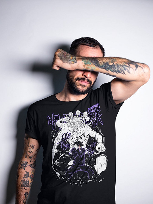 Футболка аниме Магическая битва оверсайз (S/M/L) Черний AnimeJ0426 Днепр - изображение 1