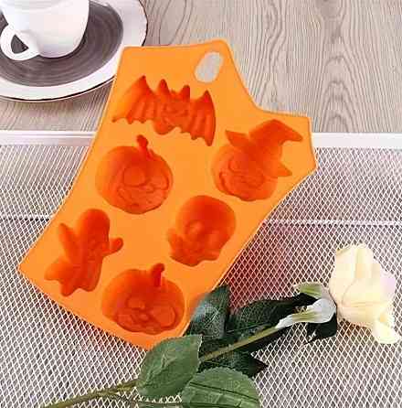 Силиконовая форма «Хэллоуин» – тыква, летучая мышь, череп и призрак для выпечки, шоколада и мыла Киев
