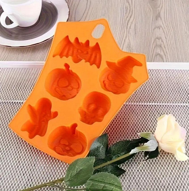 Силиконовая форма «Хэллоуин» – тыква, летучая мышь, череп и призрак для выпечки, шоколада и мыла Киев - изображение 6