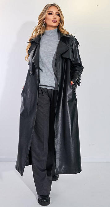 Плащ из эко кожи на замше (44) Киев - изображение 2