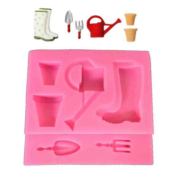 Молд кондитерский Садовые инструменты 75 на 70 мм розовый Киев