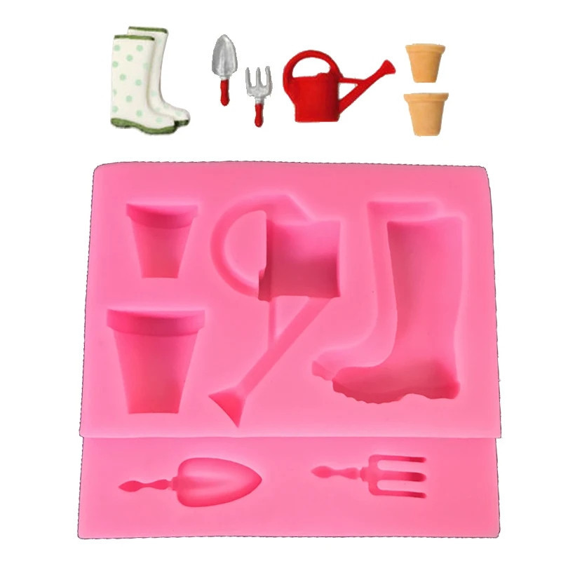 Молд кондитерский Садовые инструменты 75 на 70 мм розовый Киев - изображение 1