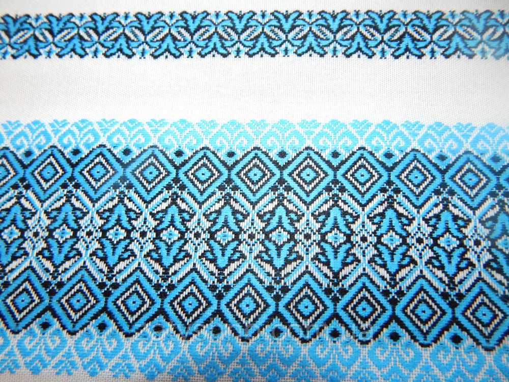 Вышитая скатерть голубая Киев - изображение 4