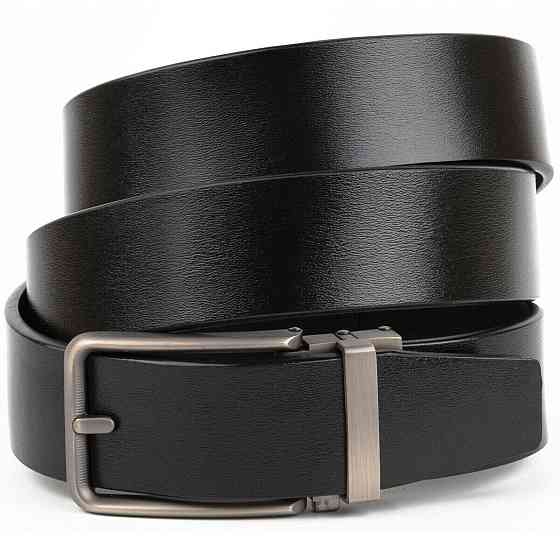 Ремень мужской со стильной пряжкой Vintage 20268 Черный Киев
