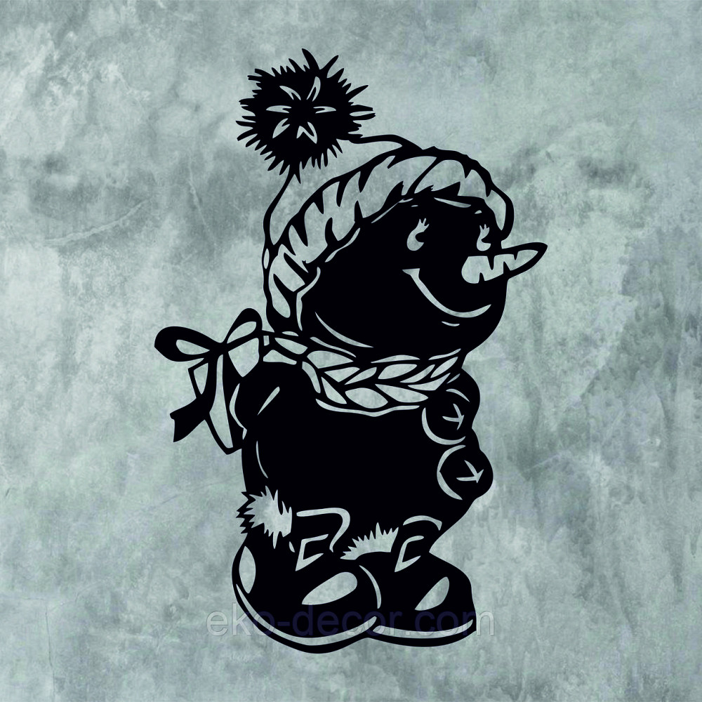 Декоративное настенное Панно «Снеговик», Декор на стену 90*56 см, Черный Киев - изображение 6