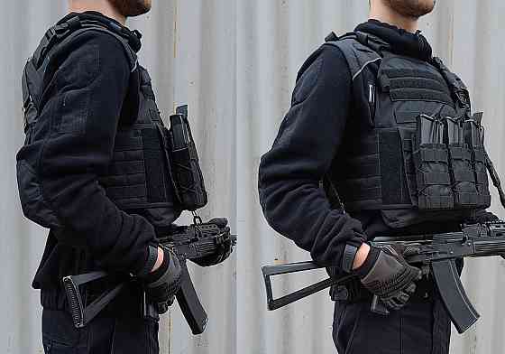 Плитоноска Pantsyr-2 (тактичний військовий жилет, бронежилет MOLLE) Чорний Коломыя