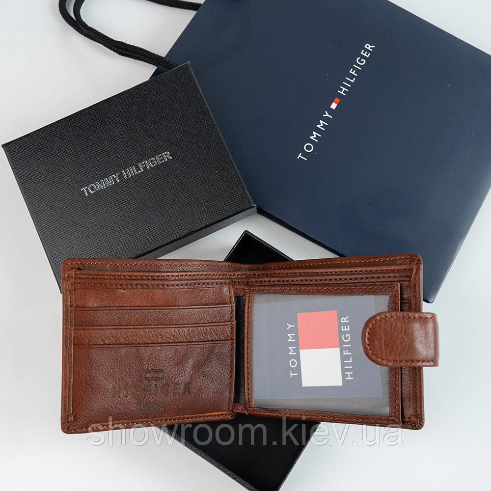 Мужское кожаное портмоне на кнопке TH (2081) brown Киев - изображение 5