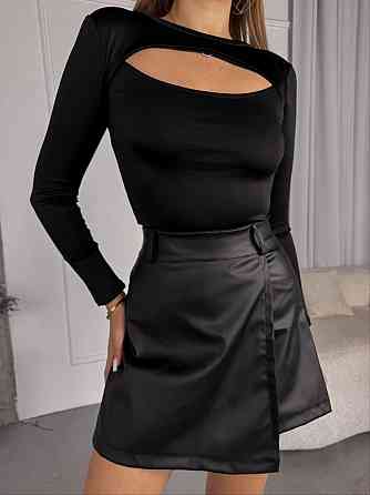 Жіночий стильний базовий теплий лонгслів із мікродайвінгу. Чорний, 54/56 Одеса