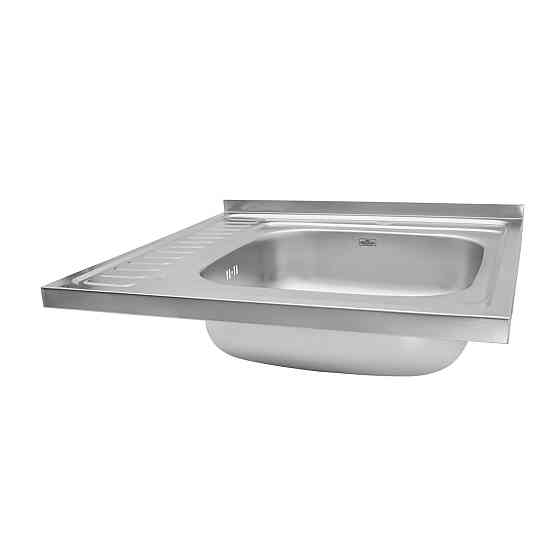 Кухонная мойка накладная с нержавеющей стали Kroner KRP Dekor - 60х60 R  (0.6 мм) Киев