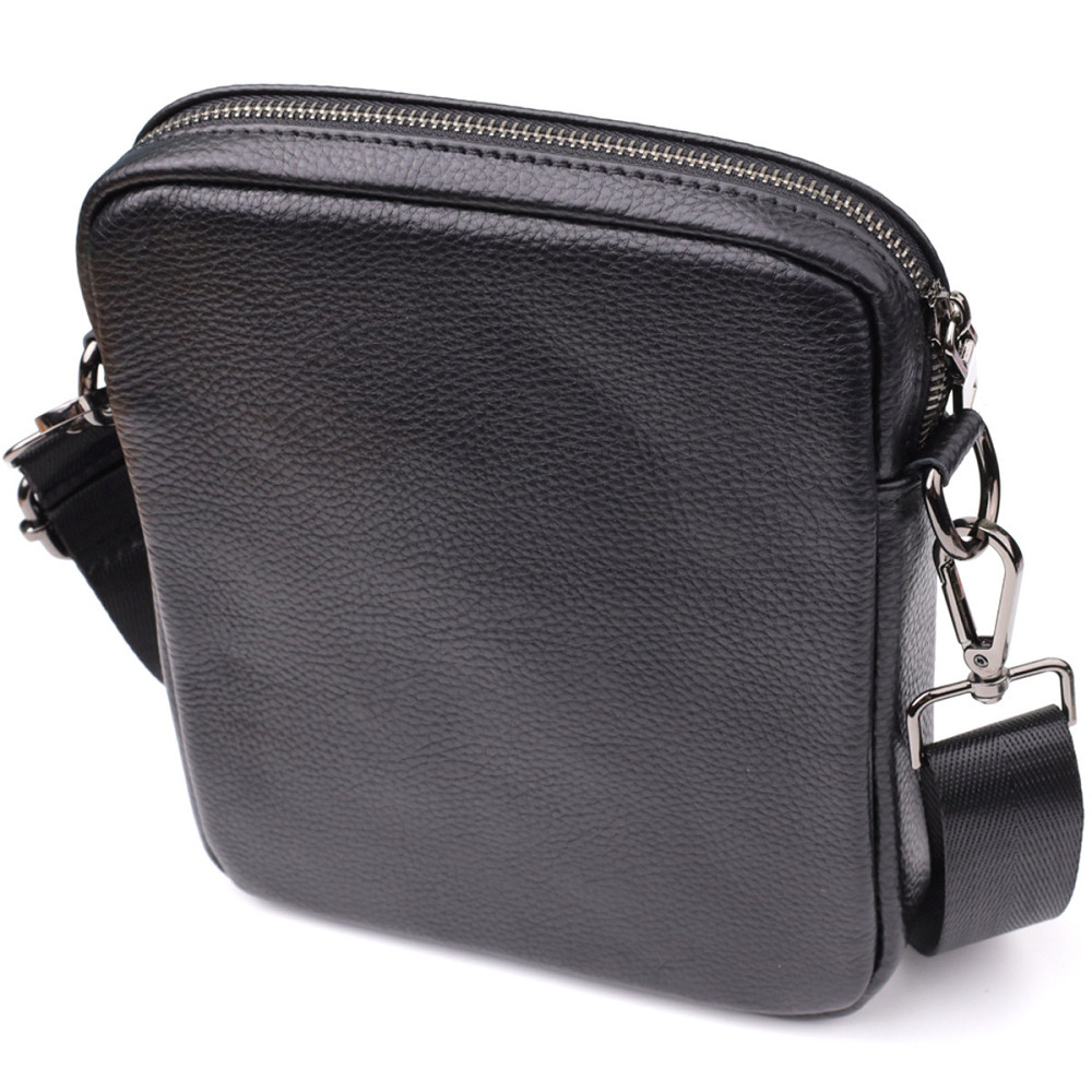 Компактна чоловіча сумка на плече з натуральної шкіри Чорний (Vintage) Київ - фото 6