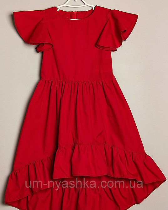 Красное платье удлиненное сзади р.128 Кривой Рог - изображение 1