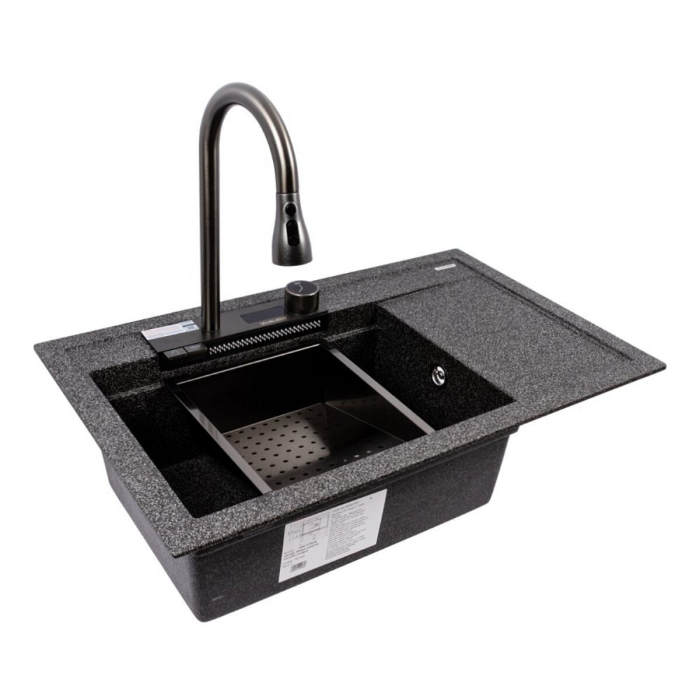 VALESO Гранітна мийка VALESO ATRUM 7950 матова Графіт Коломыя - изображение 3