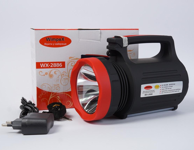 Ліхтар ручний Wimpex WX-2886 5W+22Led Powerbank ЗУ220В (3 режими) Київ - фото 8