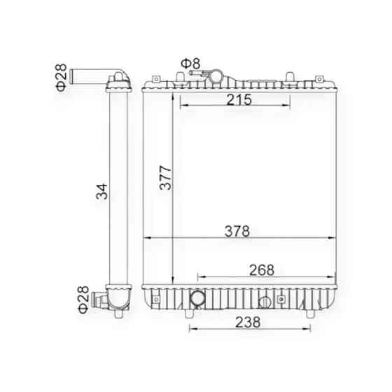 Радиатор двигателя Опель Agila 1.0-1.2i 00- охлаждения Мукачево