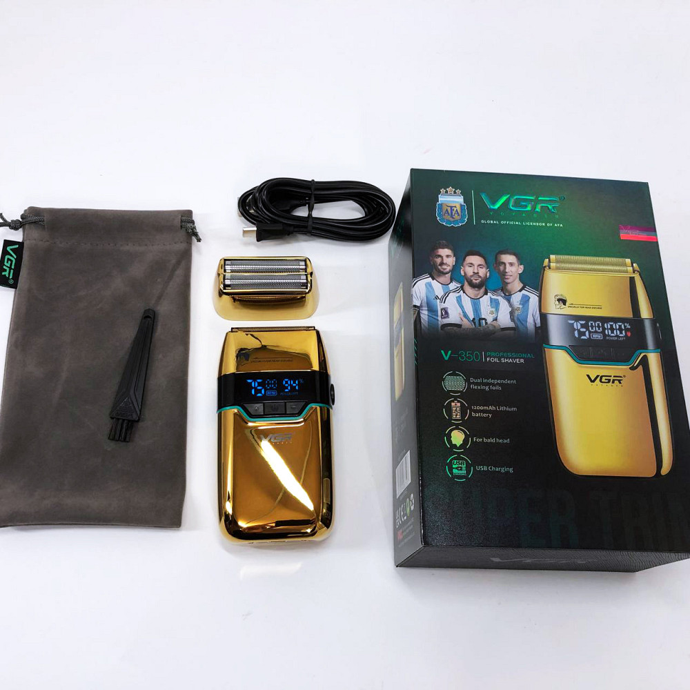 Чоловіча електрична акумуляторна електробритва VGR, Бездротова електробритва для бороди AQ-23 Львів - фото 16