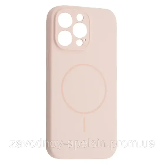 IPhone 15 Pro Max Чехол силиконовый микрофибра Магнит (розовый) Одесса